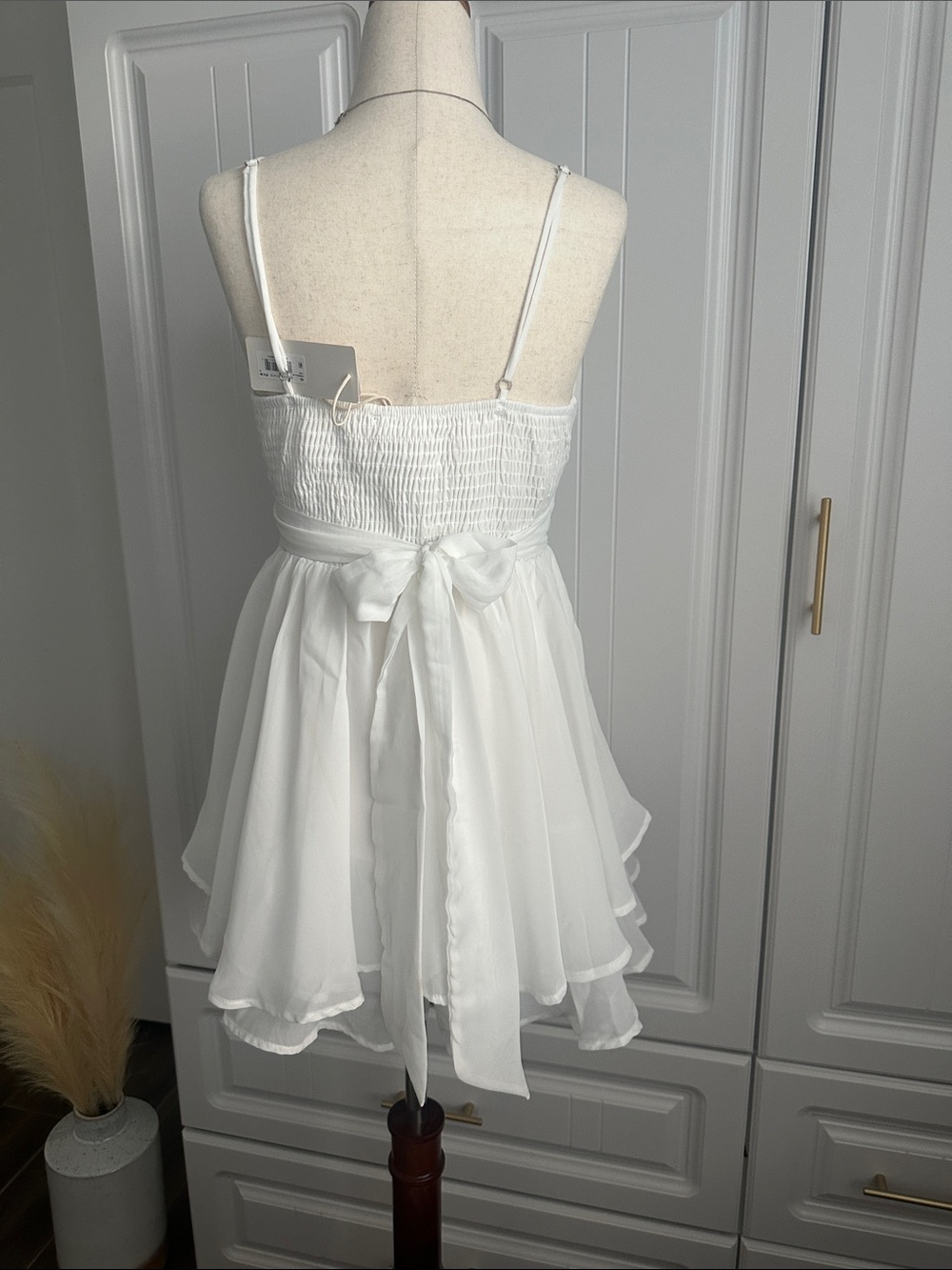 Altar'd State White Chiffon Double Layer Romper Dress Medium - Picture 7 of 14